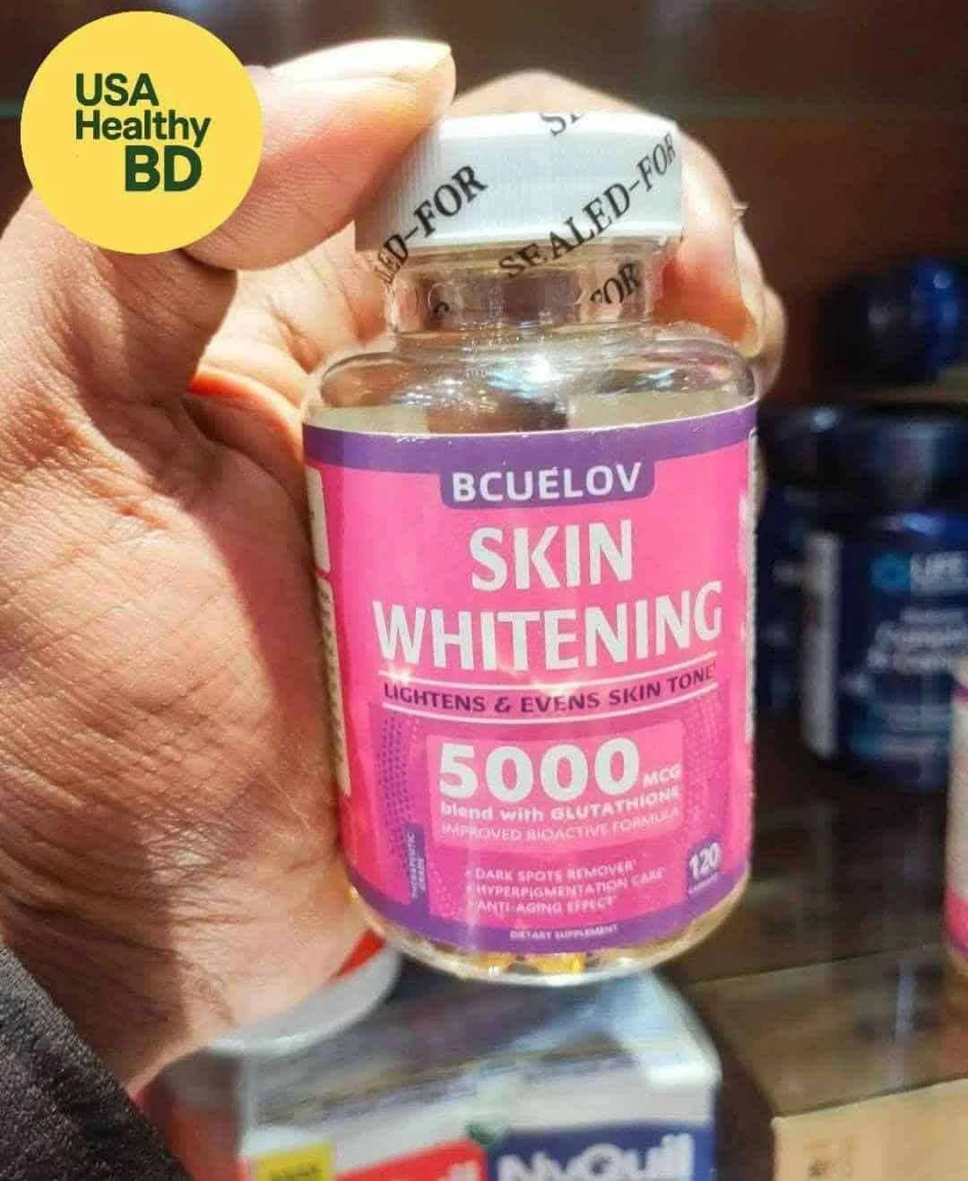 BCUELOV L-Glutathione 5000mcg Skin Whitening Capsules,  120 Capsules